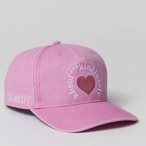 Pink Heart Embroidered Cap